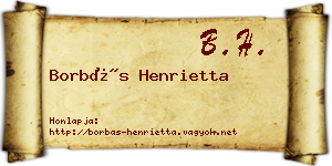 Borbás Henrietta névjegykártya