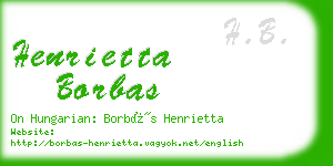 henrietta borbas business card